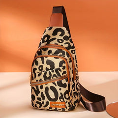 Leopard Print Crossbody Bag Soft PU Leather Large Capacity Casual Shoulder Bag