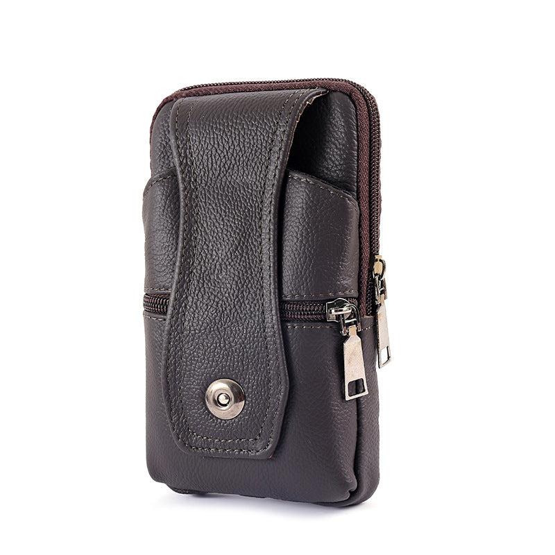 Men Leather Belt Bag Fanny Pack Multifunctional Mobile Phone Cover