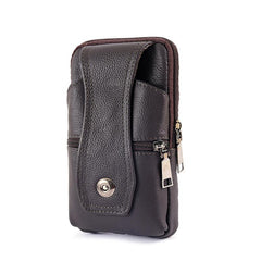 Men Leather Belt Bag Fanny Pack Multifunctional Mobile Phone Cover