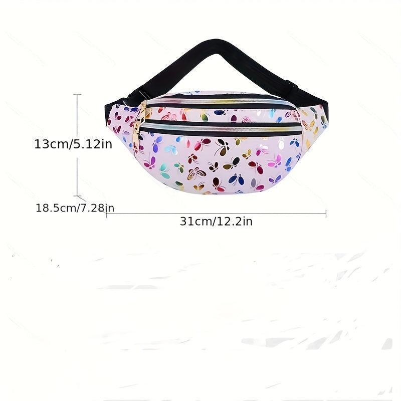 Colorful Print Waist Bag Double Zipper Chest Bag