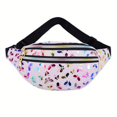 Colorful Print Waist Bag Double Zipper Chest Bag