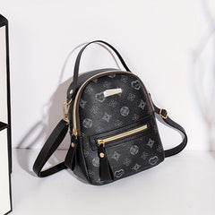 Mini Printed Backpack Purse Classic Style Schoolbag Women's Convertible Crossbod