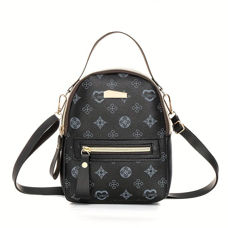 Mini Printed Backpack Purse Classic Style Schoolbag Women's Convertible Crossbod