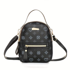 Mini Printed Backpack Purse Classic Style Schoolbag Women's Convertible Crossbod