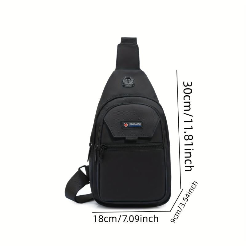 Men's Crossbody Bag Multifunctional Shoulder Bag With Earphone Hole