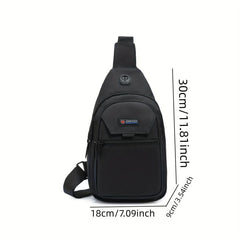 Men's Crossbody Bag Multifunctional Shoulder Bag With Earphone Hole