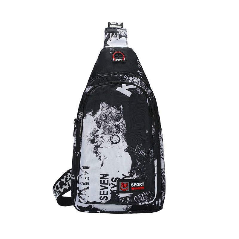 Men's Oxford Cloth Crossbody Bag Shoulder Bag Earphone Hole Travel Messenger