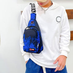 Men's Oxford Cloth Crossbody Bag Shoulder Bag Earphone Hole Travel Messenger