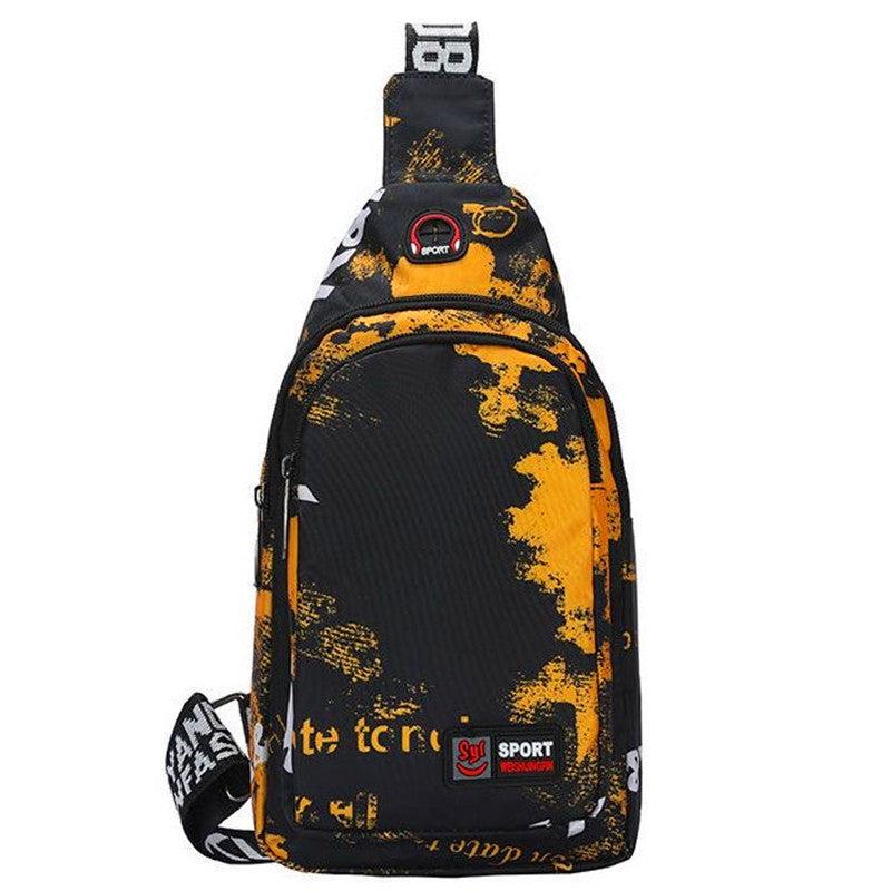 Men's Oxford Cloth Crossbody Bag Shoulder Bag Earphone Hole Travel Messenger