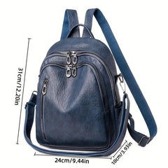 Vintage Faux Leather Backpack Shoulder Purse