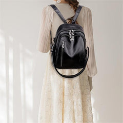 Vintage Faux Leather Backpack Shoulder Purse