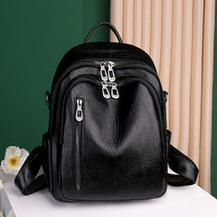 Vintage Faux Leather Backpack Shoulder Purse