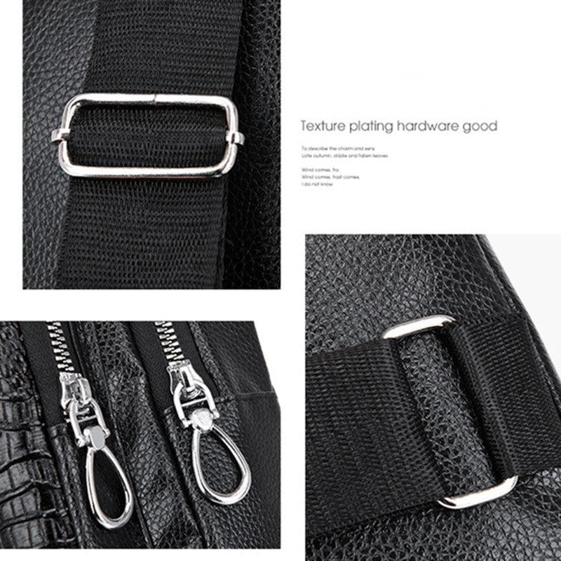 Crocodile Pattern Leather Shoulder Bag Crossbody Bag Waterproof