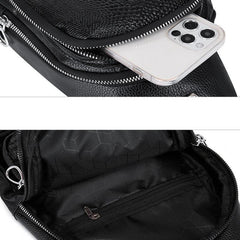 Crocodile Pattern Leather Shoulder Bag Crossbody Bag Waterproof