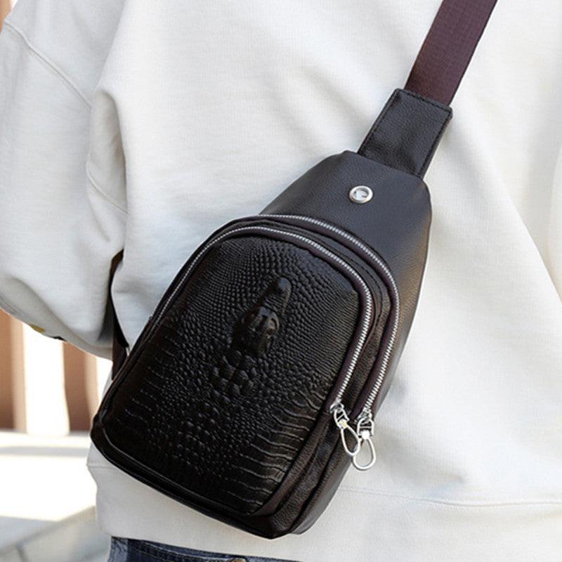 Crocodile Pattern Leather Shoulder Bag Crossbody Bag Waterproof