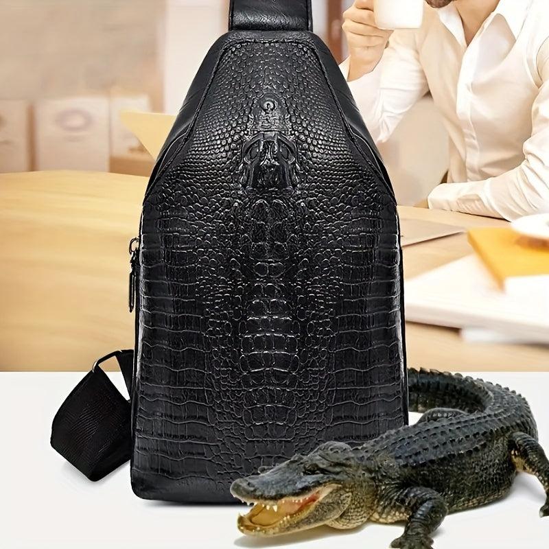 Crocodile Pattern Leather Shoulder Bag Crossbody Bag Waterproof