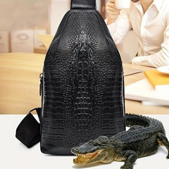 Crocodile Pattern Leather Shoulder Bag Crossbody Bag Waterproof
