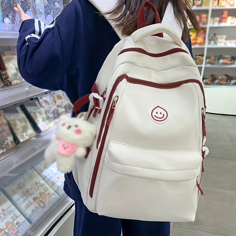 Bear Print Backpack Zipper School Rucksack