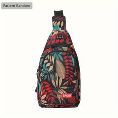 Floral Printed Sling Bag Chest Bag for Outdoor Sports Travel