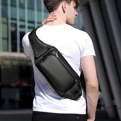 Resilver Men's Crossbody Bag Earphone Hole Waterproof Sling Bag