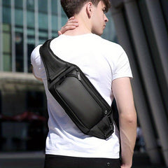 Resilver Men's Crossbody Bag Earphone Hole Waterproof Sling Bag