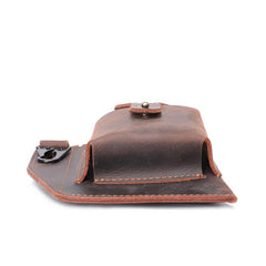 Men's Leather Waist Bag with Cell Phone Case Multifunctional Fanny Bag