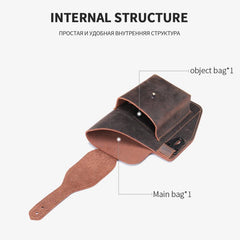 Men's Leather Waist Bag with Cell Phone Case Multifunctional Fanny Bag