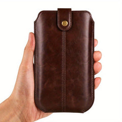 Men's Leather Waist Bag with Belt Clip