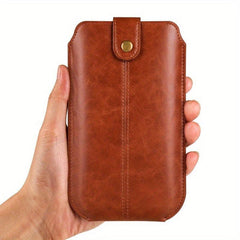 Men's Leather Waist Bag with Belt Clip