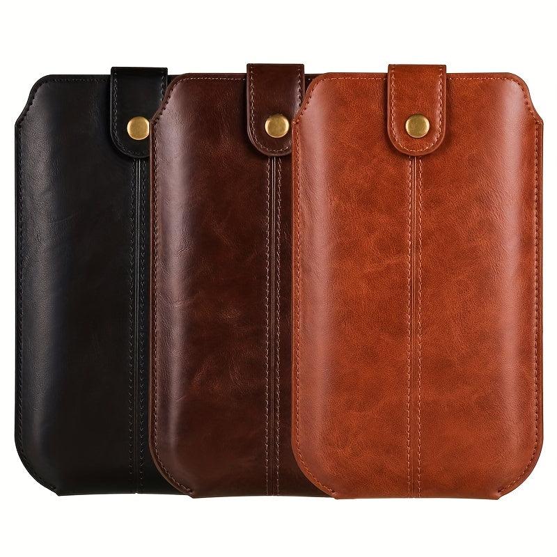 Men's Leather Waist Bag with Belt Clip
