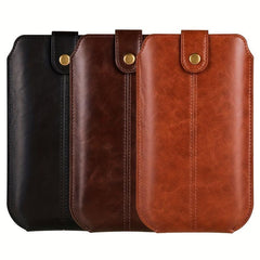Men's Leather Waist Bag with Belt Clip