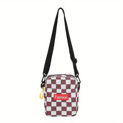 Checkered Shoulder Bag Sports Crossbody Bag