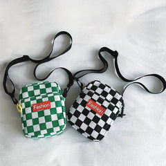 Checkered Shoulder Bag Sports Crossbody Bag