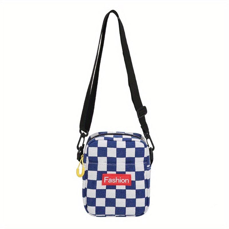 Checkered Shoulder Bag Sports Crossbody Bag
