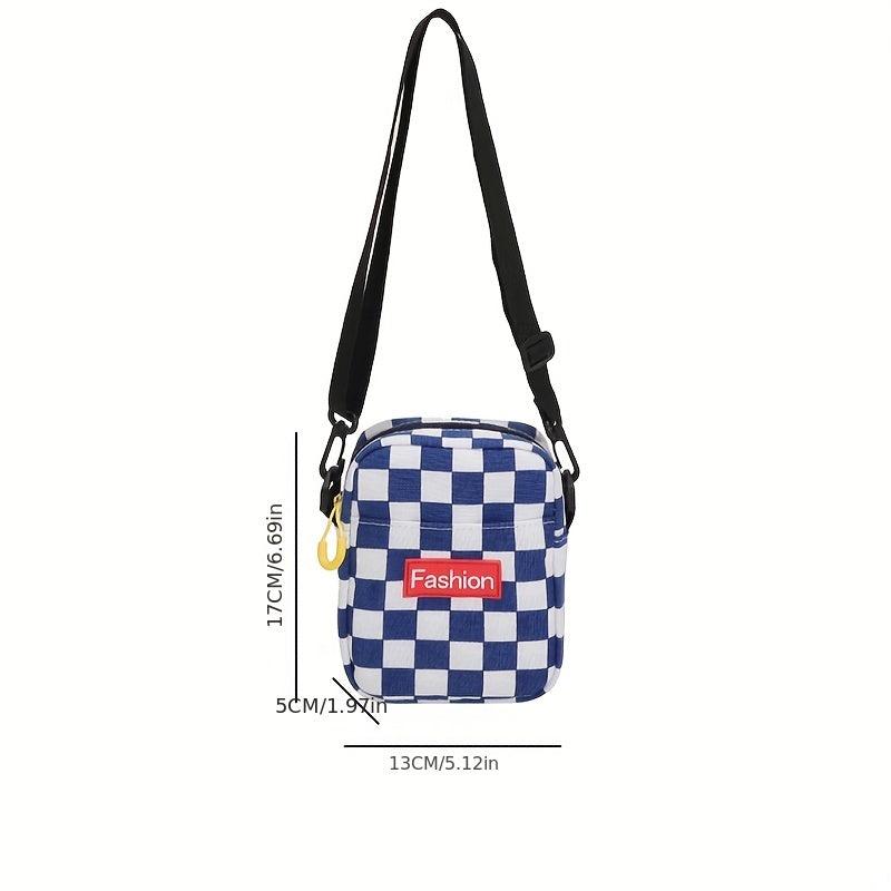 Checkered Shoulder Bag Sports Crossbody Bag