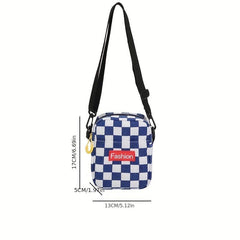 Checkered Shoulder Bag Sports Crossbody Bag