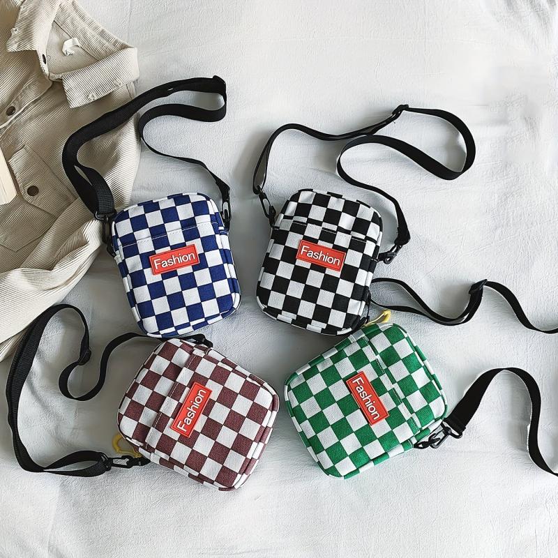 Checkered Shoulder Bag Sports Crossbody Bag