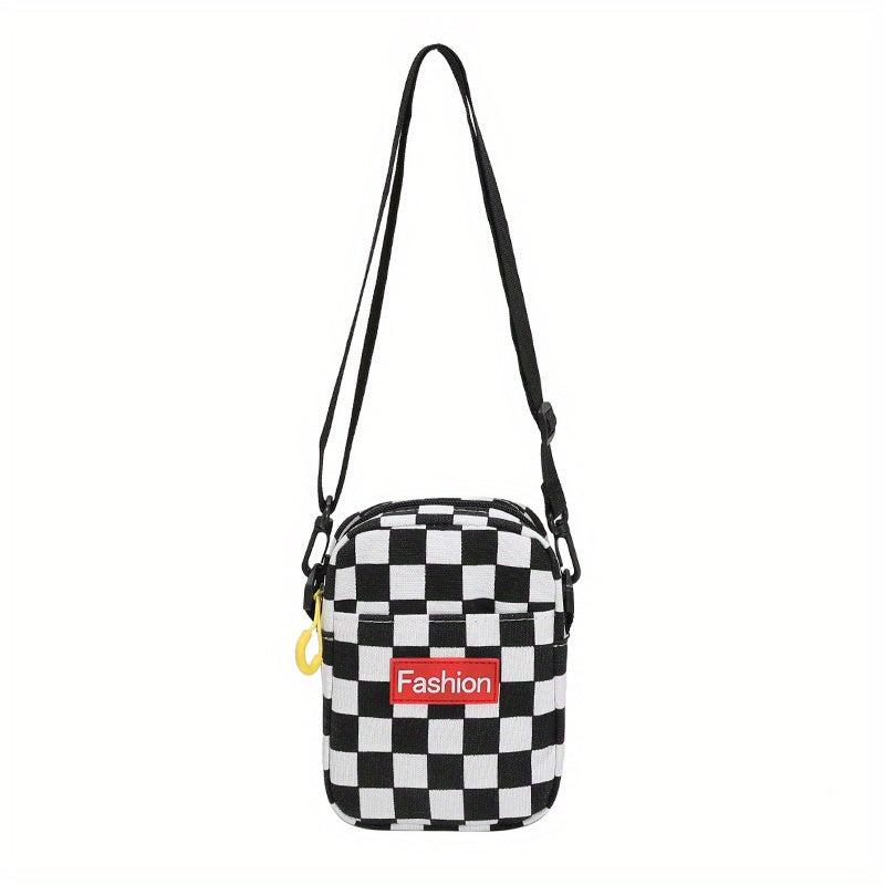 Checkered Shoulder Bag Sports Crossbody Bag