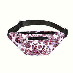 Floral Waterproof Waist Bag Casual Sports Running Hiking Travel Waist Bag
