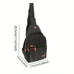 Men's Nylon Chest Bag with Earphone Hole for Outdoor Sports