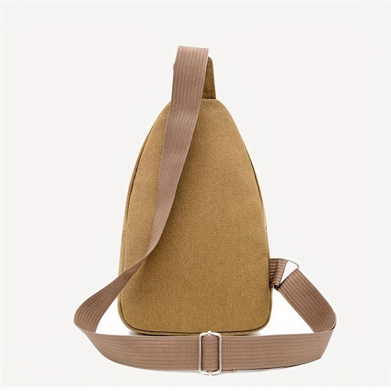 Men's Canvas Crossbody Bag Large Capacity Casual Outdoor Chest Bag