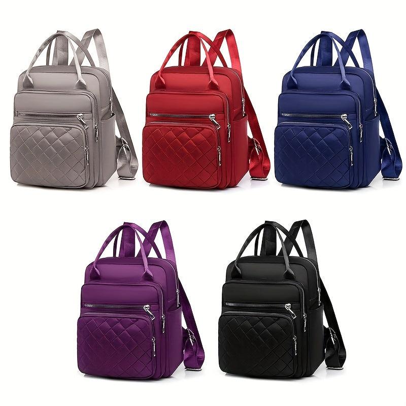 Argyle Quilted Backpack Lightweight Daypack for Travel & School