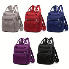 Argyle Quilted Backpack Lightweight Daypack for Travel & School