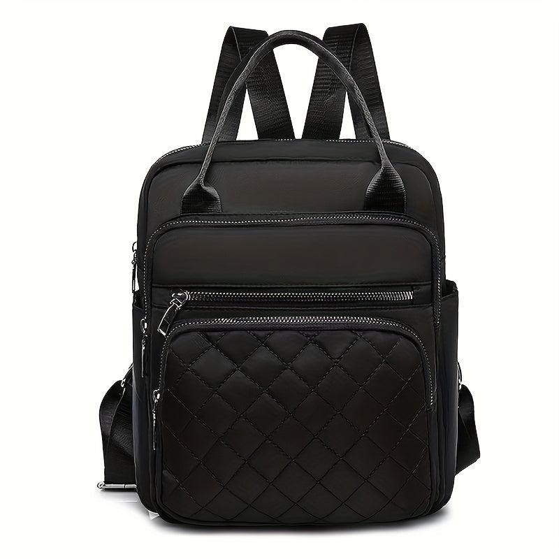 Argyle Quilted Backpack Lightweight Daypack for Travel & School