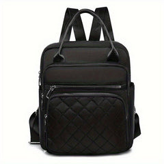 Argyle Quilted Backpack Lightweight Daypack for Travel & School