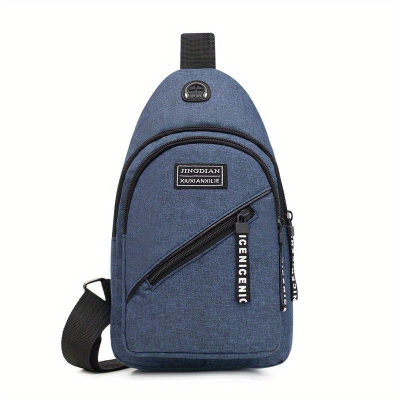 Men's Double Layer Thick Chest Bag w/ Head Phone Hole