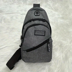 Men's Double Layer Thick Chest Bag w/ Head Phone Hole