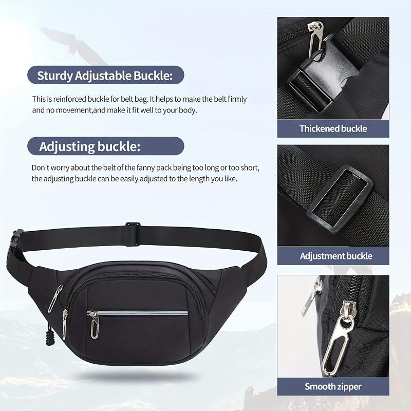 Large Clack Crossbody Bag with Adjustable Shoulder Straps for Outdoors