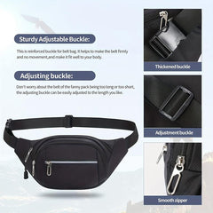 Large Clack Crossbody Bag with Adjustable Shoulder Straps for Outdoors