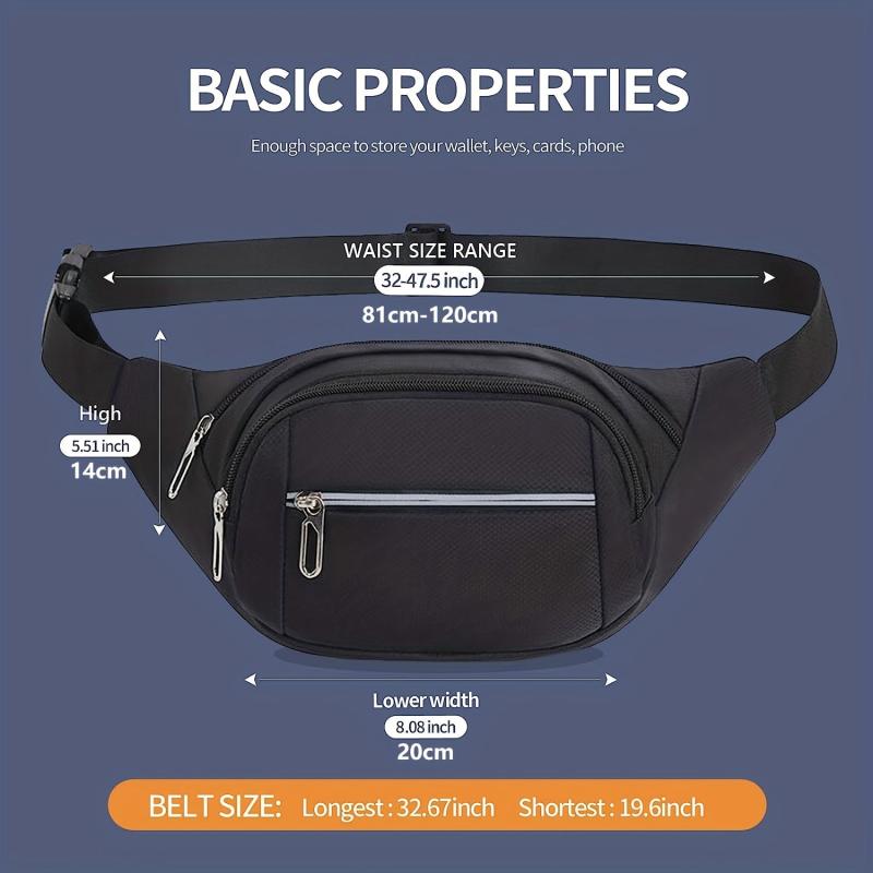 Large Clack Crossbody Bag with Adjustable Shoulder Straps for Outdoors